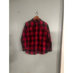 Burnside Women’s 18/20 Long Sleeve Red & Black Buffalo Plaid Shirt Warm Cozy